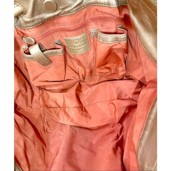 COLE HAAN - "Denny" Bronze Metallic Soft Pebble Leather Tote Shoulder Bag/Sweet! - Picture 9 of 16
